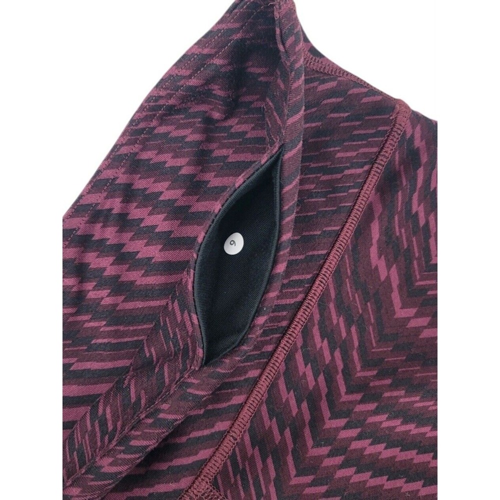 Lululemon Wunder Under Crop Leggings 6 Red Grape Print Hi Rise Luon Pocket - Picture 4 of 6